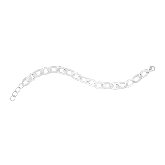 8.7mm Oval Link Chain Bracelet in Hollow Sterling Silver - 9"