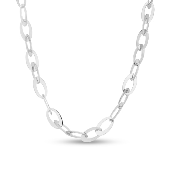 8.7mm Oval Link Chain Necklace in Hollow Sterling Silver - 20"