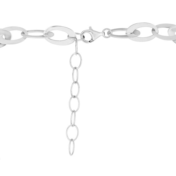 8.7mm Oval Link Chain Necklace in Hollow Sterling Silver - 20"