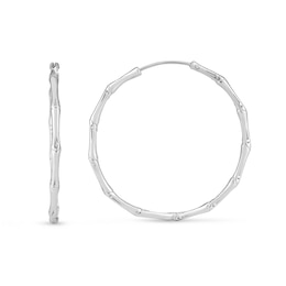 35.7mm Bamboo Hoop Earrings in Sterling Silver