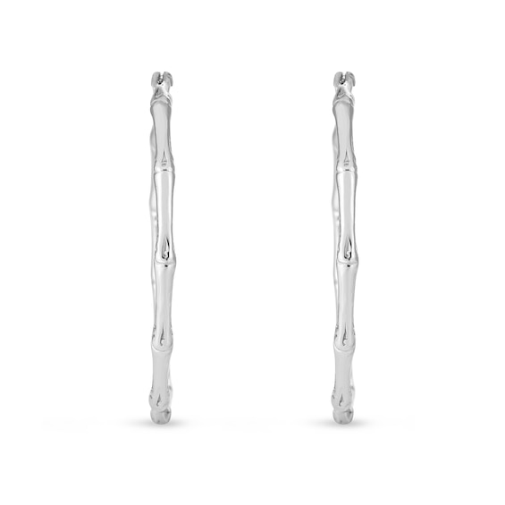 35.7mm Bamboo Hoop Earrings in Sterling Silver
