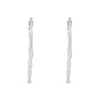 Thumbnail Image 3 of 35.0mm Heart-Shaped Bamboo Hoop Earrings in Sterling Silver