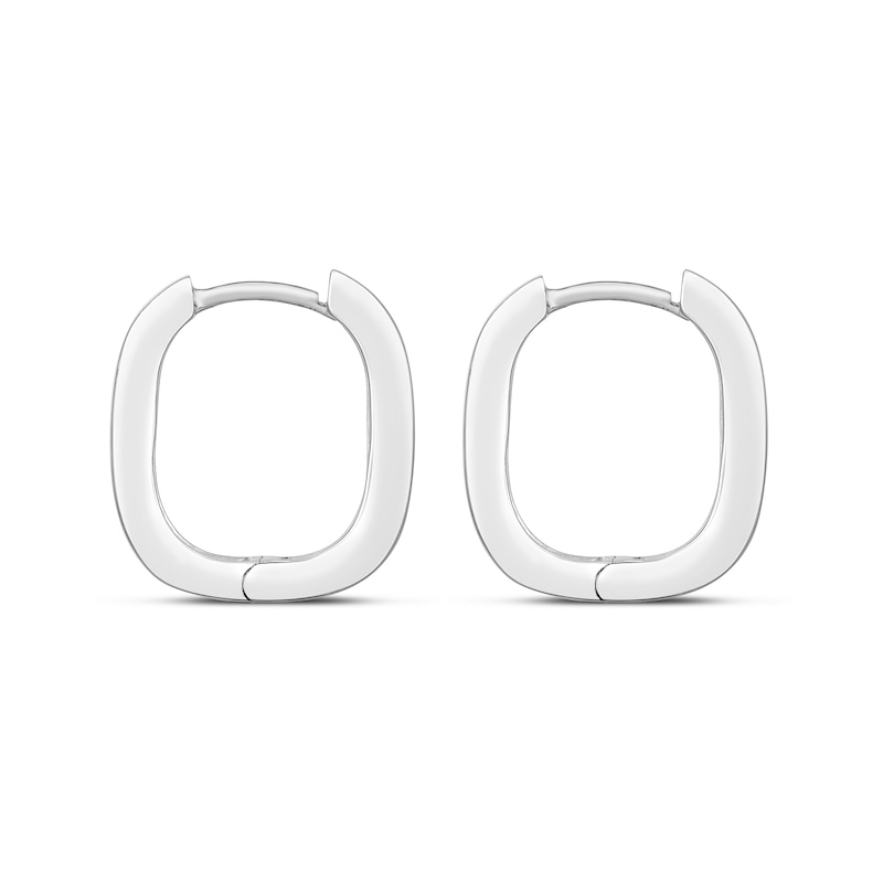 Main Image 2 of 16.6mm Rectangular Huggie Hoop Earrings in Sterling Silver