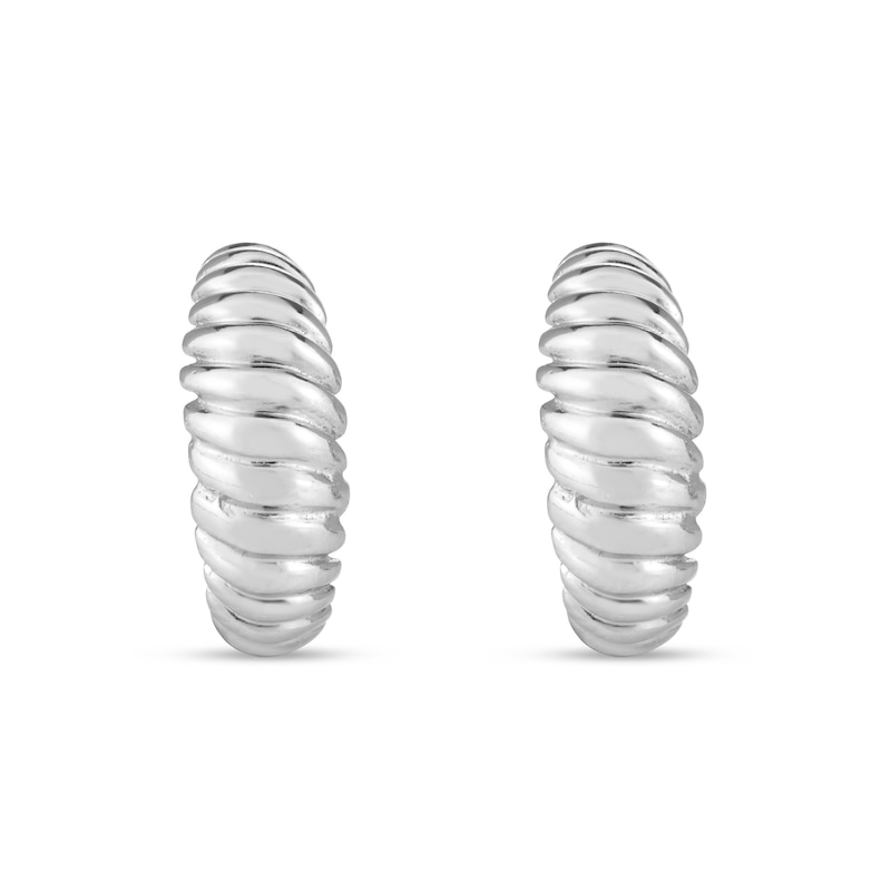 Main Image 2 of 16.0mm Twist J-Hoop Earrings in Sterling Silver