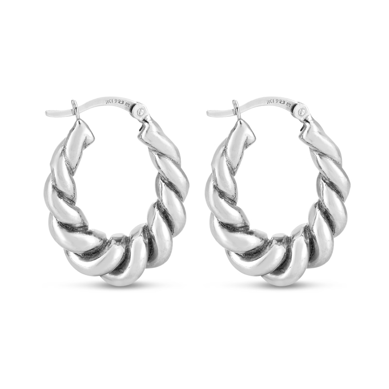 Main Image 2 of 26.3mm Twist Hoop Earrings in Sterling Silver