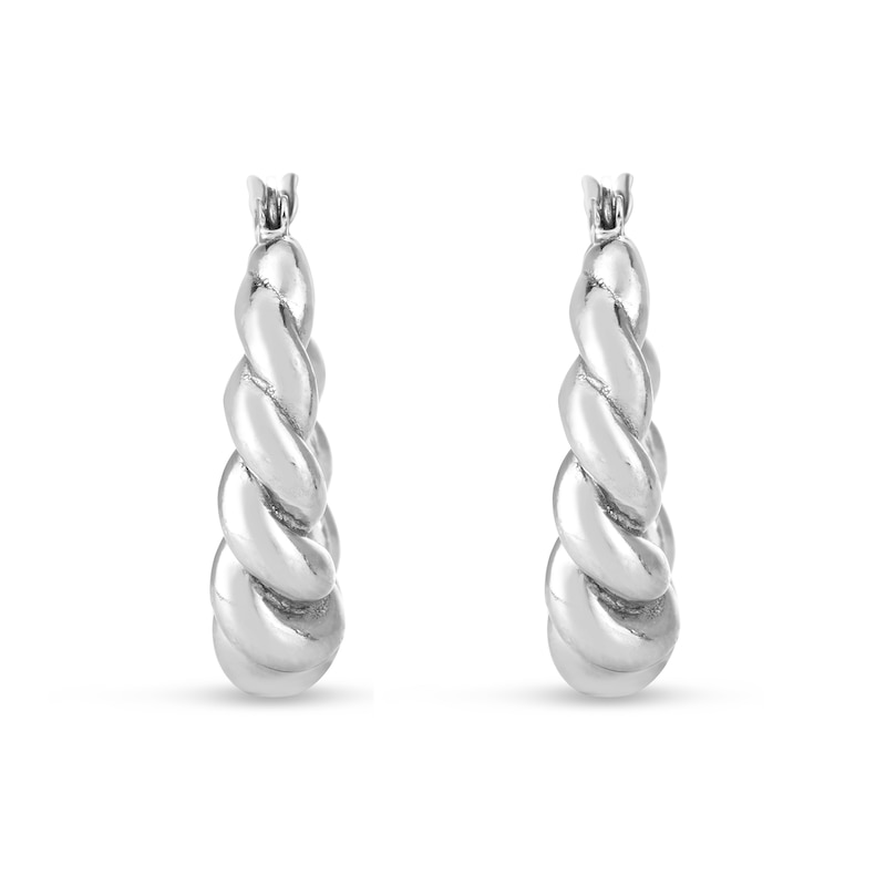 Main Image 3 of 26.3mm Twist Hoop Earrings in Sterling Silver