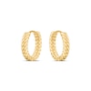 Thumbnail Image 2 of Curb Chain Link Huggie Hoop Earrings in 14K Gold