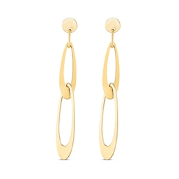 Open Oval Link Drop Earrings in 14K Gold