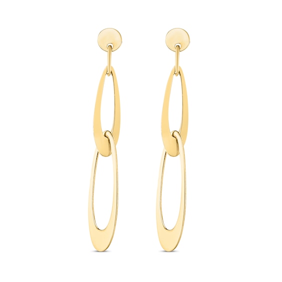 Open Oval Link Drop Earrings in 14K Gold