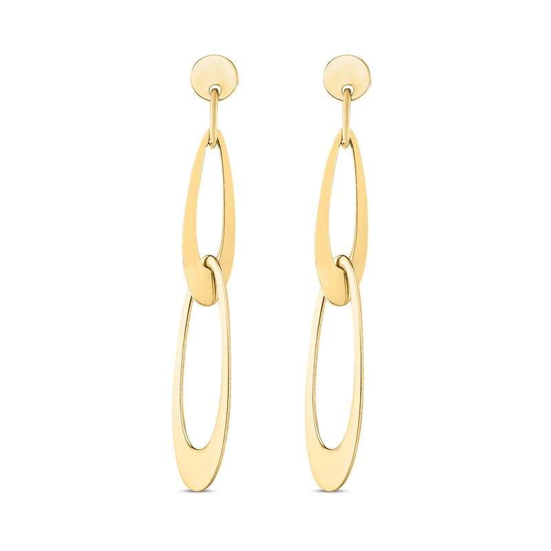 Main Image 1 of Open Oval Link Drop Earrings in 14K Gold