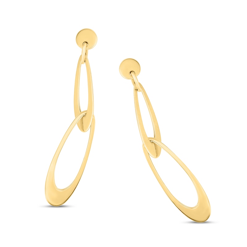 Main Image 2 of Open Oval Link Drop Earrings in 14K Gold