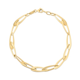 5.4mm Oval Link Chain Bracelet in Hollow 14K Gold - 7.75”