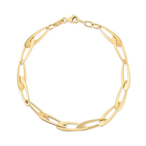 5.4mm Oval Link Chain Bracelet in Hollow 14K Gold - 7.75â
