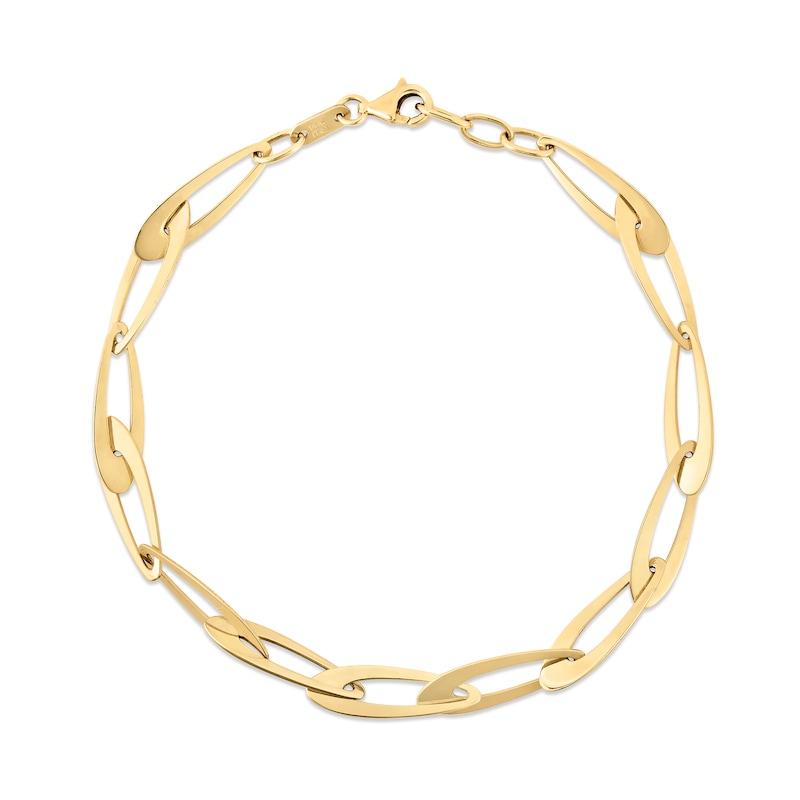 Main Image 1 of 5.4mm Oval Link Chain Bracelet in Hollow 14K Gold - 7.75”