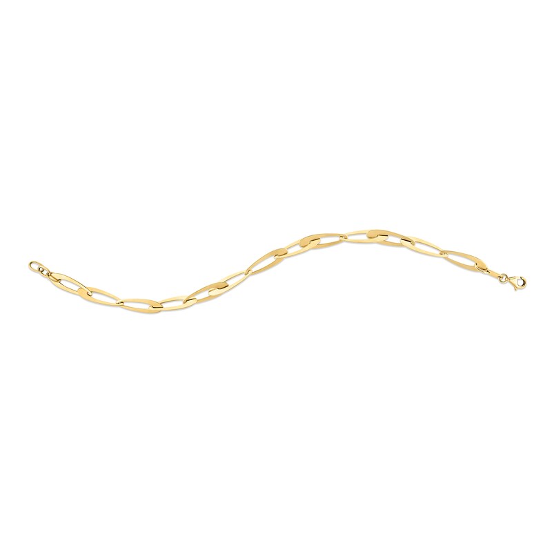 Main Image 2 of 5.4mm Oval Link Chain Bracelet in Hollow 14K Gold - 7.75”