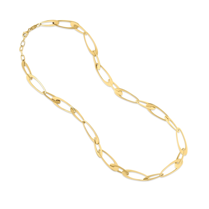 Main Image 1 of 5.4mm Oval Link Chain Necklace in 14K Gold - 18.25”