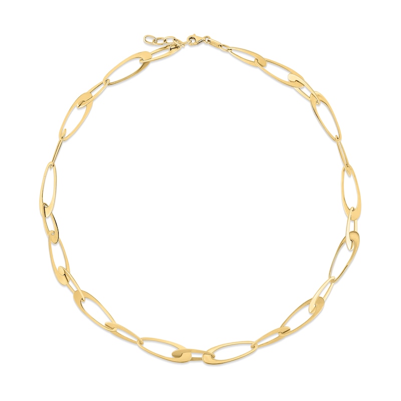 Main Image 2 of 5.4mm Oval Link Chain Necklace in 14K Gold - 18.25”