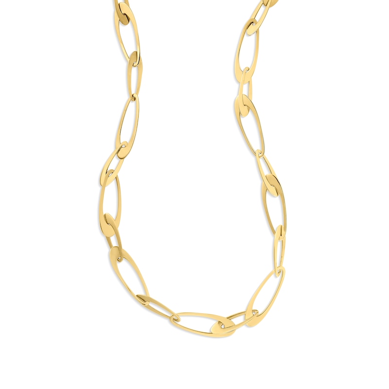 Main Image 3 of 5.4mm Oval Link Chain Necklace in 14K Gold - 18.25”