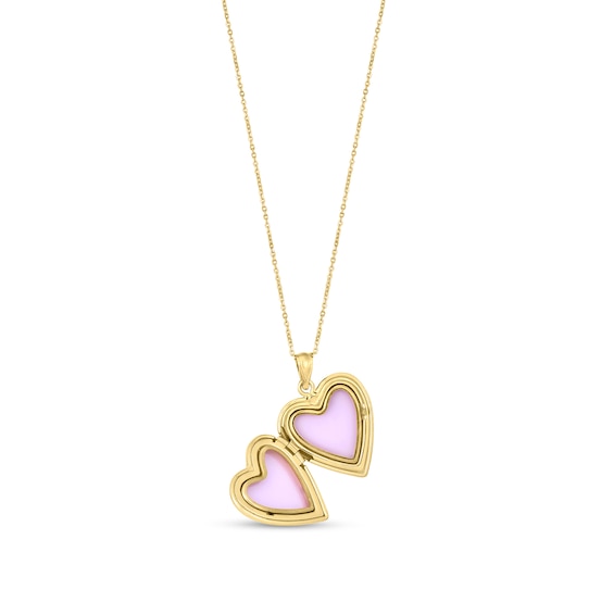 1/20 CT. T.w. Diamond Heart Locket Pendant in Hollow 14K Gold
