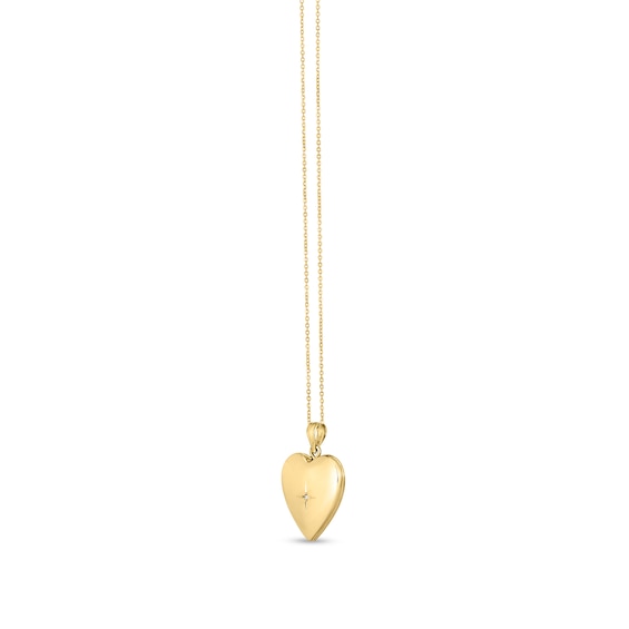 1/20 CT. T.w. Diamond Heart Locket Pendant in Hollow 14K Gold