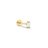 Thumbnail Image 1 of 1/20 CT. Baguette Diamond Solitaire Tube Cartilage Single Stud Earring in Solid 14K Gold