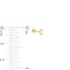 Thumbnail Image 2 of 1/20 CT. Baguette Diamond Solitaire Tube Cartilage Single Stud Earring in Solid 14K Gold