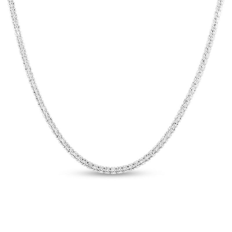 Main Image 1 of Diamond-Cut Ice Chain Necklace in 14K White Gold - 18"