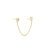 Thumbnail Image 1 of 1/10 CT. T.W. Baguette and Round Diamond with Chain Single Stud Earring in Solid 14K Gold