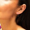 Thumbnail Image 2 of 1/10 CT. T.W. Baguette and Round Diamond with Chain Single Stud Earring in Solid 14K Gold