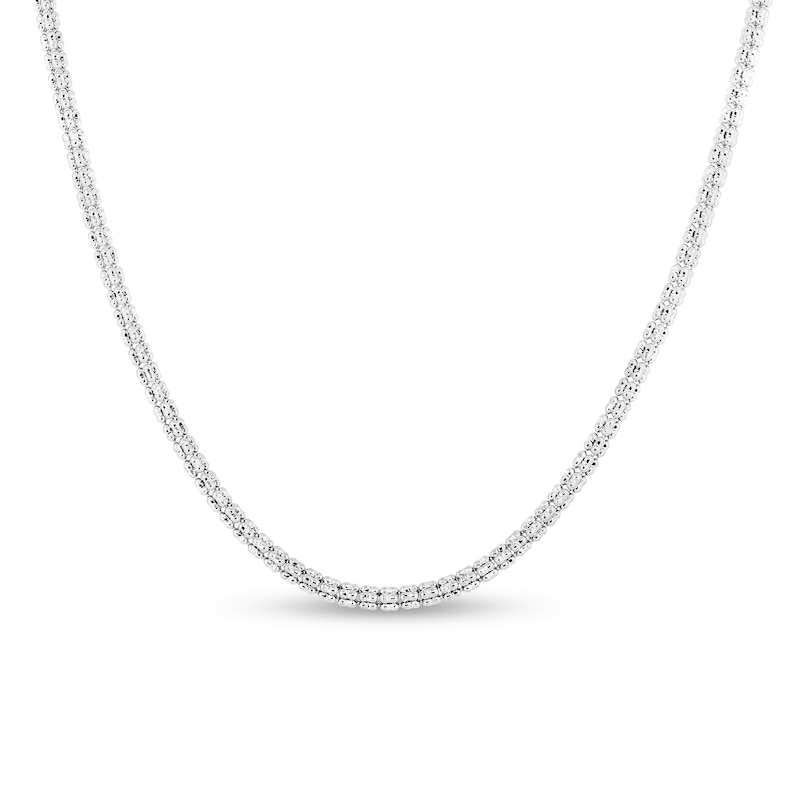 Main Image 1 of Diamond-Cut Ice Chain Necklace in 14K White Gold - 20”
