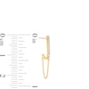 Thumbnail Image 3 of 1/8 CT. T.W. Diamond Chain Drop J-Hoop Earrings in Solid 14K Gold