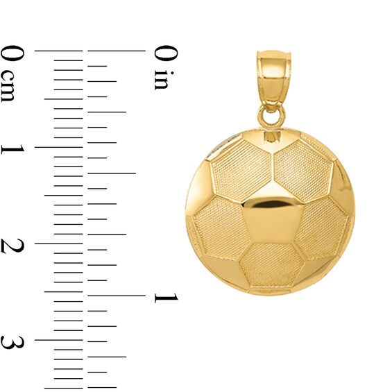 Soccer Ball Necklace Charm in Solid 14K Gold