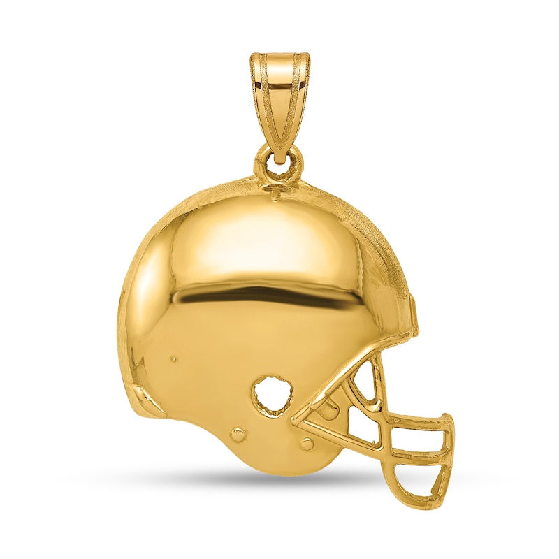 Main Image 1 of Football Helmet Necklace Charm in Solid 14K Gold