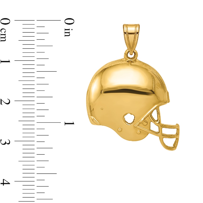 Main Image 2 of Football Helmet Necklace Charm in Solid 14K Gold
