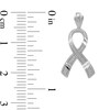 Thumbnail Image 2 of Diamond-Cut Awareness Ribbon Necklace Charm in Solid 14K White Gold
