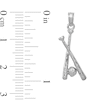 Thumbnail Image 2 of Baseball Bats and Ball Necklace Charm in Solid 14K White Gold