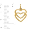 Thumbnail Image 2 of Layered Double Heart Necklace Charm in Solid 14K Gold