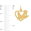 Thumbnail Image 2 of Dove in Open Heart Necklace Charm in Solid 14K Gold