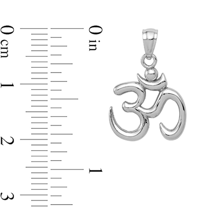 Main Image 2 of Om Symbol Necklace Charm in Solid 14K White Gold