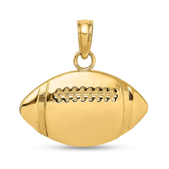 Football Necklace Charm in Solid 14K Gold