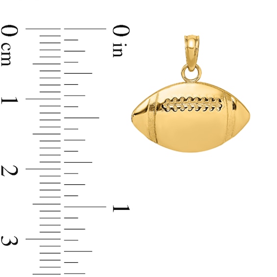 Football Necklace Charm in Solid 14K Gold