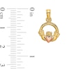 Thumbnail Image 2 of Claddagh Circle Necklace Charm in Solid 14K Two-Tone Gold