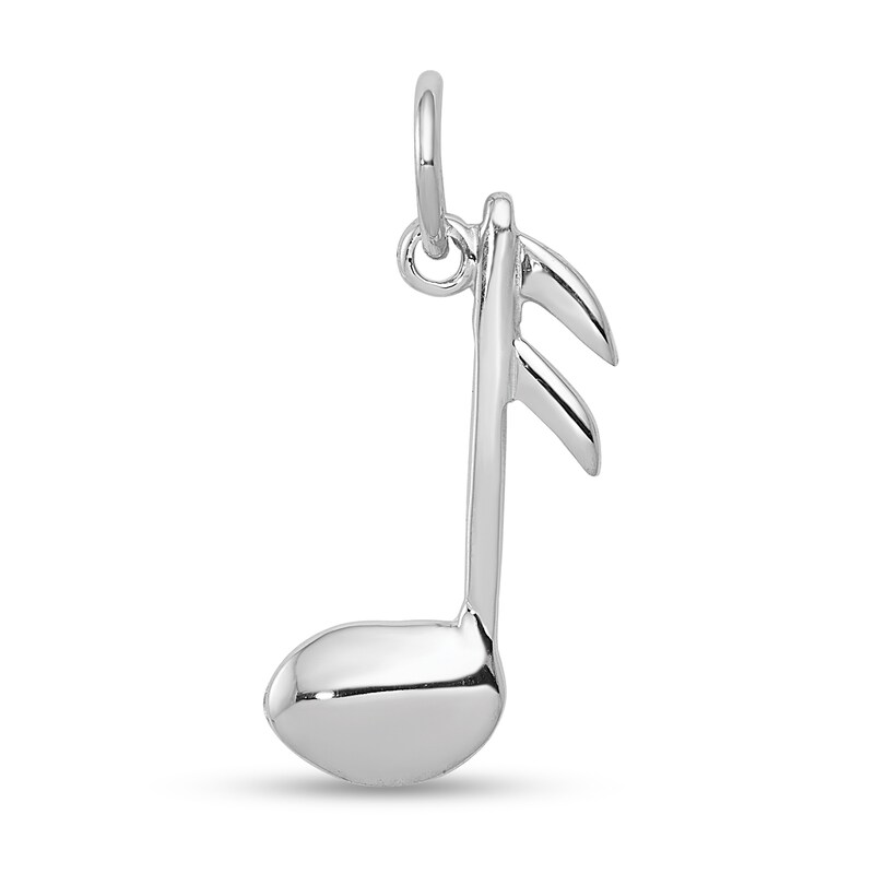 Main Image 1 of Musical Note Charm in Solid 14K White Gold
