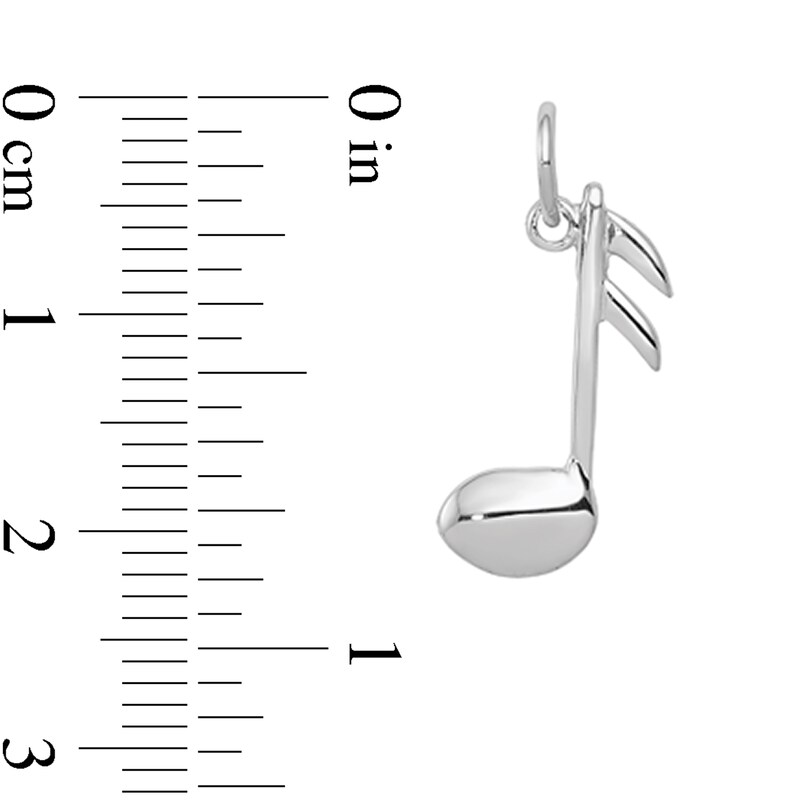 Main Image 2 of Musical Note Charm in Solid 14K White Gold