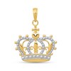 Thumbnail Image 1 of Fleur-de-Lis Crown Necklace Charm in Solid 14K Two-Tone Gold