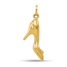 3D High-Heeled Shoe Charm in Hollow 14K Gold