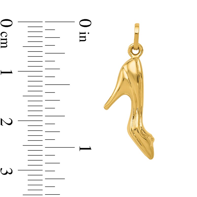 Main Image 2 of 3D High-Heeled Shoe Charm in Hollow 14K Gold