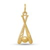 Thumbnail Image 1 of Diamond-Cut Baseball Bats and Ball Charm in Solid 14K Gold