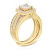 Thumbnail Image 3 of 2 CT. T.W. Princess-Cut Certified Lab-Grown Diamond Cushion-Shaped Frame Bridal Set in 14K Gold (F/VS2)