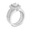Thumbnail Image 3 of 2 CT. T.W. Princess-Cut Certified Lab-Grown Diamond Cushion-Shaped Frame Bridal Set in 14K White Gold (F/VS2)